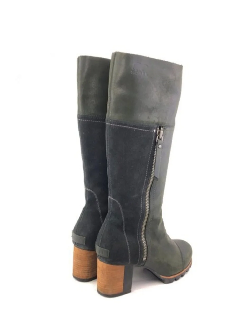 Sorel Addington Tall Black Leather Boots 8 - Picture 4 of 5